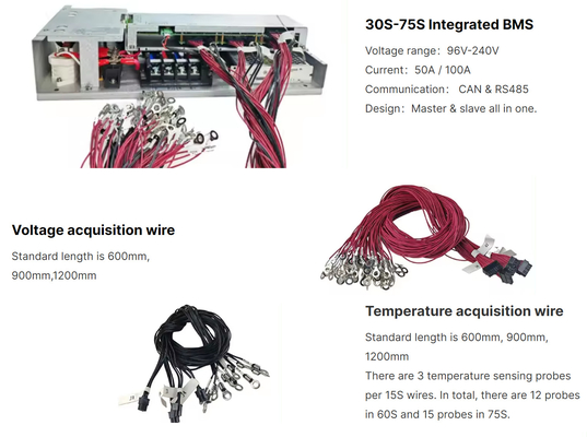 GCE 통합 BMS 배터리 관리 시스템 75S 240V 100A BMS GOODWE SOFAR GROWATT DEYE 인버터와 비교