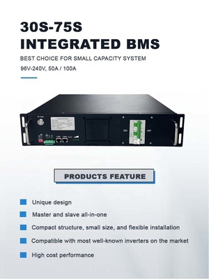 고전압 BMS 75S 240V 50A 리?? 배터리 팩 전원 솔루션 BESS에 대한 병행 기능과 통합 BMS