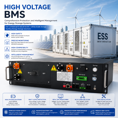 GCE 고전압 BMS 30S?? 256S 액티브 밸런스 배터리 관리 시스템, 100A 200A 300A 마스터 슬래브 LiFePO4 HV 배터리 에너지 저장 시스템 (BESS), ESS, UPS, 태양 저장, 마이크로 그리드 및
